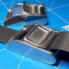 NRC&XRC 2 Pack Stainless Steel Black Lock Slider Buckles,Heavy Strap Release Buckle Adjustable Metal Buckle Fasteners (1inch BK)
