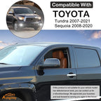 Car Door Rear View Mirror Cover Trim Compatible with Toyota Tundra 2007-2021 Sequoia 2008-2020 Exterior Rearview Mirror Housing Cap Protector Accessories, Only Fit Without Turn Signal Lights Version