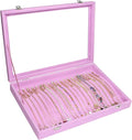 Vicoter Velvet Necklace Display Jewelry Tray 20 Hook Necklace Tray Necklace Pendant Jewelry Tray for Women and Girls