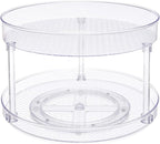 Amazon Basics 2 Tier Lazy Susan Turntable Organizer for Condiments, 12" Diameter, Clear