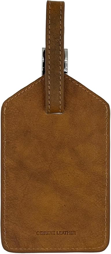 Personalized Monogrammed Leather Luggage Tags - 2 Pack