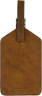 Personalized Monogrammed Leather Luggage Tags - 2 Pack