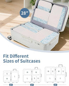 Narwey 7 Set Floral Packing Cubes for Travel Carry on Suitcase Luggage Organizer Bags for Kids Women Men, Durable Packing Org