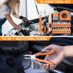 Car Emergency Kit with Portable Air Compressor - Roadside Assistance Emergency Kit with Jumper Cables, First Aid Kit, Auto To