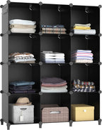 Closet Organizers and Storage, 12 Cube Storage Organizer, Portable Closet Organization Clothes Shelves for Kids, Closet, Bedr