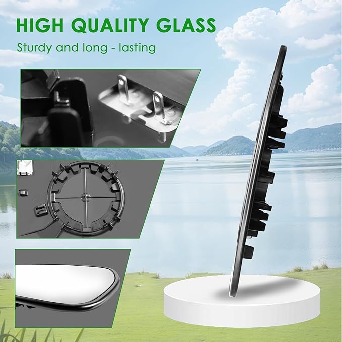Passenger Side Replacement Mirror Glass - compatible with Cadillac, GMC & CHEVY vehicles - 2009-2014 Escalade/Yukon/Tahoe, Blind Spot Detection, w/o Auto Dimming, 20778441