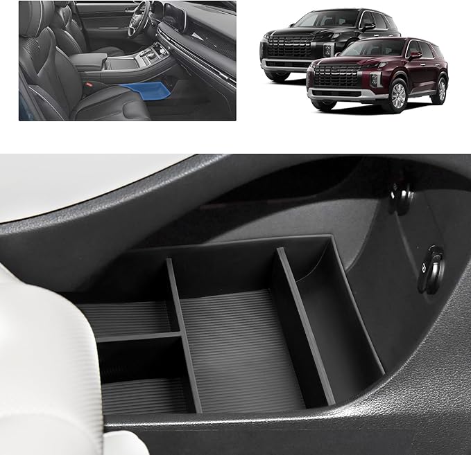 for 2024 Hyundai Palisade Lower Console Organizer for 2023-2025 Palisade SE/SEL/XRT/Limited/Calligraphy Under Console Tray for Hyundai Palisade Accessories (23-25 Palisade TPE Under Organizer)