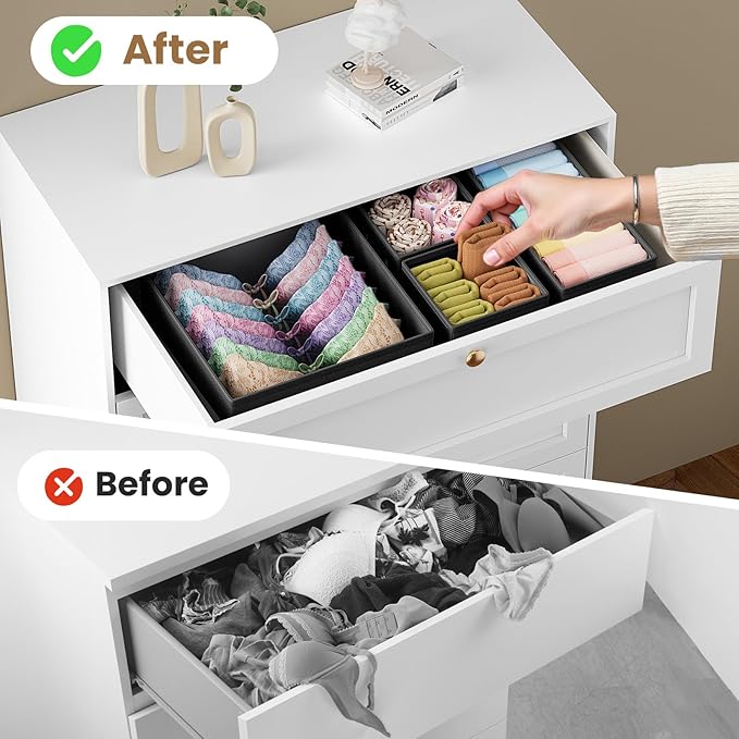 TasticTotes Drawer Organizer Clothes, 24 Pack Drawer Organizers and Underwear Organizer for Nursery, Dividers Clothes Organiz