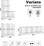 C&AHOME Wire Cube Storage, 4-Cube Storage Organizer Metal, C Grids Storage Bins Shelving, Modular Bookshelf Shelf, Closet Cab