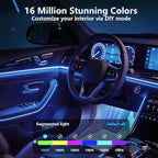 Car Led Lights Interior,Car Ambient Lighting,Inside Lights for Car,APP Control 16 Million Colors Music Sync,DIY Mode Multicolor Led Lights for Car Interior,Trucks,SUVs,12V USB Power