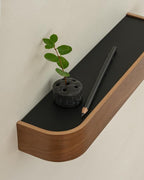 Kazai. Key Holder 'Toke' | Minimalist Key Hook Design from Berlin | Modern Key Holder Wall Mount with Wooden Shelf | Key Rack