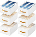 DIMJ Large Wardrobe Clothes Organizer - 8 Packs Fabric Closet Storage Organizer with Handles, Foldable Closet Organizers Divi