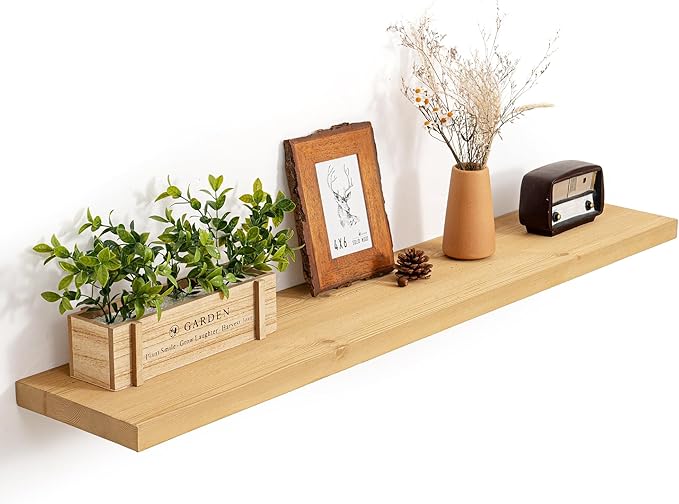 Marsmiles 48 Inch Floating Shelf | 9.3 Inch Deep Natural Wood Wall Shelf Set of 1 | Rustic Reclaimed Wood Shelves for Room Wa