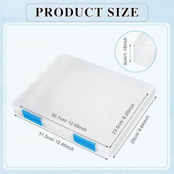 PerKoop 6 Pcs Clear Paper Storage Box A4 Plastic File Box Document Paper Organizer Storage Board Game Project Cases Container