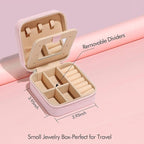 Parima Jewelry Organizer Box | Travel Jewelry Case | Ring, Necklace & Earring Organizer | Small, Pink