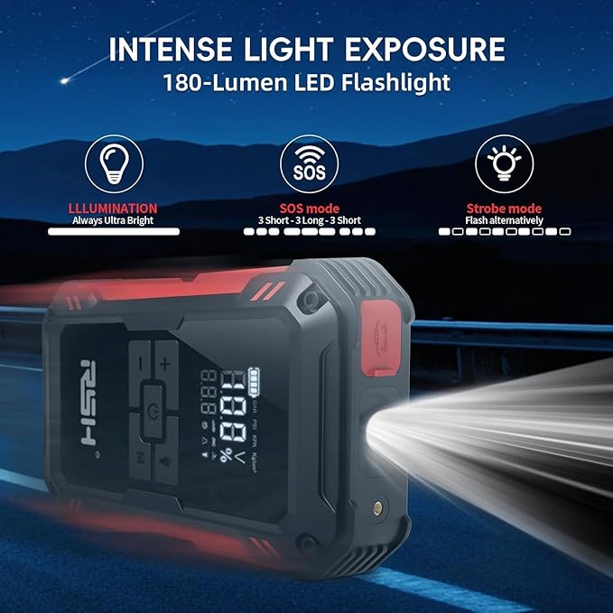 Car Jump Starter with Air Compressor 4000A Peak Battery Jump Starter 14.8V 150PSI Inflator Auto Booster 15000MA Jump Box (up