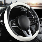 Car Steering Wheel Cover, Microfiber Leather Steering Wheel Cover Universal Fit 14.5-15 inch Anti-Slip Comfortable Breathable