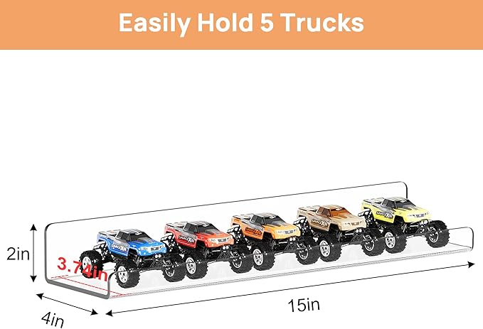 upsimples 14 Pack Acrylic Shelves Wall Organizer and Storage, 15" Display Shelf for Figure, Toy Cars, Perfume, Kids Bookshelf