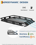 GarveeLife 46 in x 36 in Universal Roof Rack Carrier Basket, 200 LBS Capacity Rooftop Cargo Rack, Car Top Luggage Holder Basket Heavy Duty for SUVs, Trucks, Vehicles