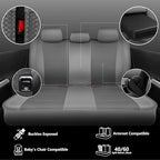 CAR PASS Leather Car Seat Covers Breathable Seat Cover Full Sets Airbag Compatible for Most Cars, SUVs, Trucks, and Vans (Ful