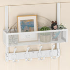Over The Door Hooks Organizer, Over The Door Coat Rack with 12 Coat Hooks, Door Hanger Towel Rack, Back of Door Storage for B