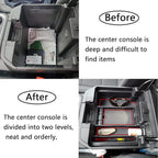 TACOBRO Center Console Organizer Compatible with 2020-2023 Silverado/Sierra 2500/3500HD/ 2019-2022 Chevy Silverado 1500 / GMC Sierra 1500 Accessories - Full-Coverage Insert Tray, ABS material,Red