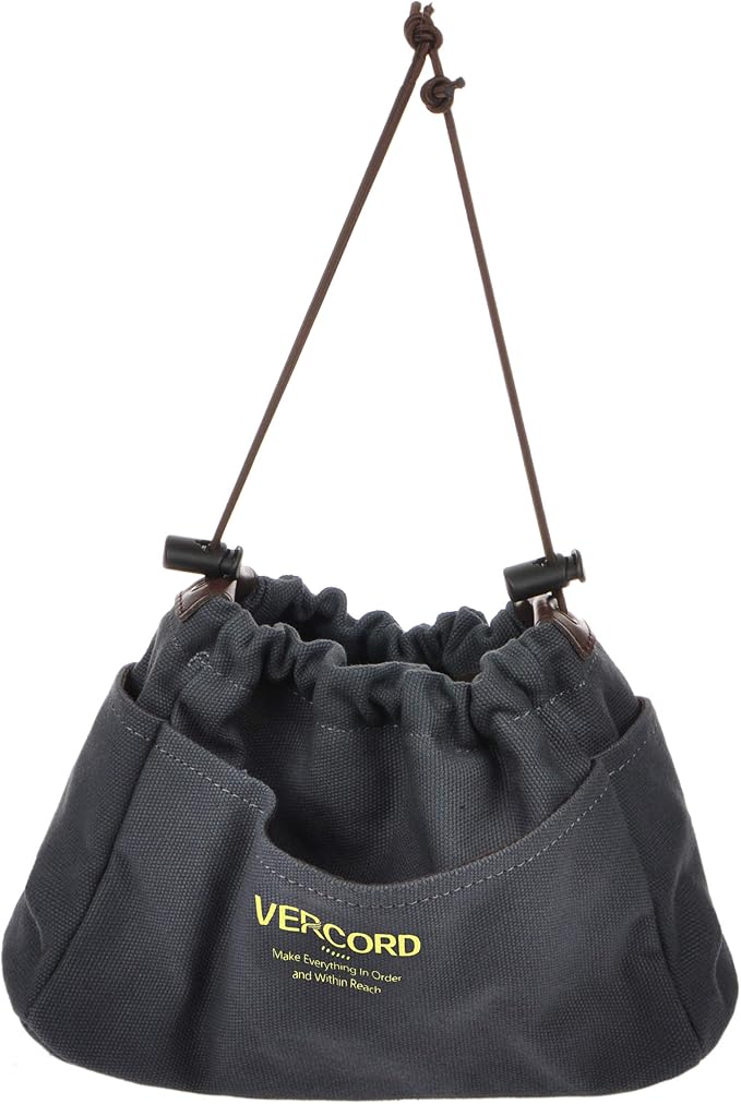 Vercord Canvas Handbag Organizers, Sturdy Purse Insert Organizer Bag in Bag, 10 Pockets Grey Large