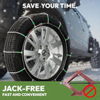 Snow Chains for Car and SUV,Cable Tire Chain,Compatible with Tire Width 195 205 215 225 235 235 MM - Set of 2