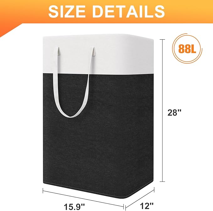 TasticTotes laundry basket 3-Pack, laundry hamper, Hamper with handles, collapsible laundry baskets, Waterproof dirty clothes