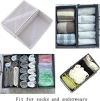 Bructhun Sock Drawer Organizer 3 Pack - Collapsible Fabric Storage Bins for Underwear Divider, Small Closet Organizers with 3