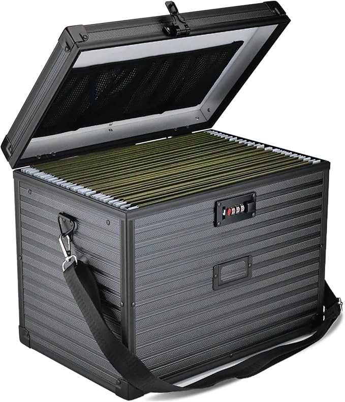 File Storage Cabinet File Organizer Document Organizer File Box in Office and Home with Combination Lock with 20 Letter Size 