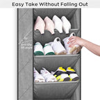 SLEEPING LAMB Shoe Rack for Door with Large Deep Pocket, Over The Door Shoe Organizer for Closet, Dorm and Narrow Hanging Sne