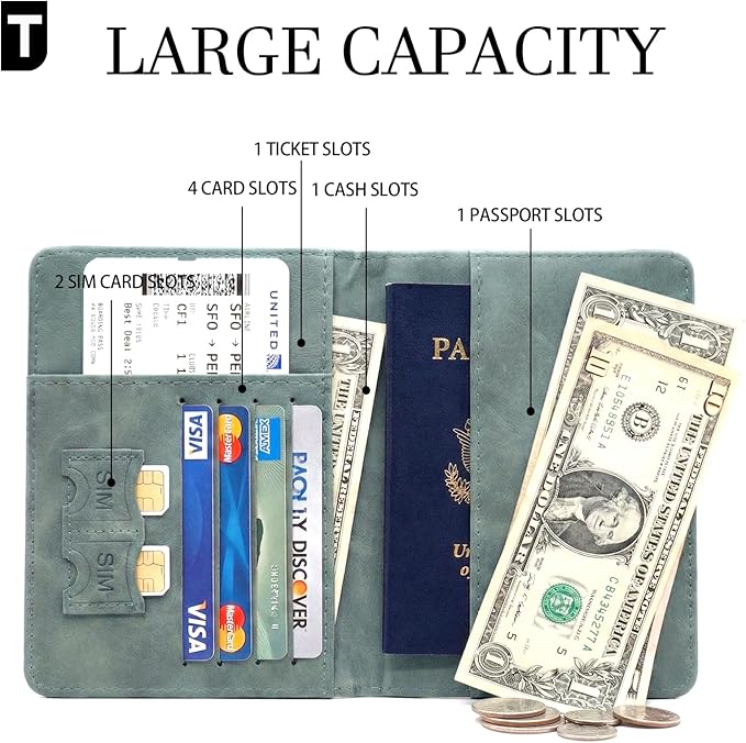 Cartoon Passport Holder and Luggage Tag Set Artistic PU Leather Passport Cover Wallet with Funny Luggage Tag for Travel Suitc