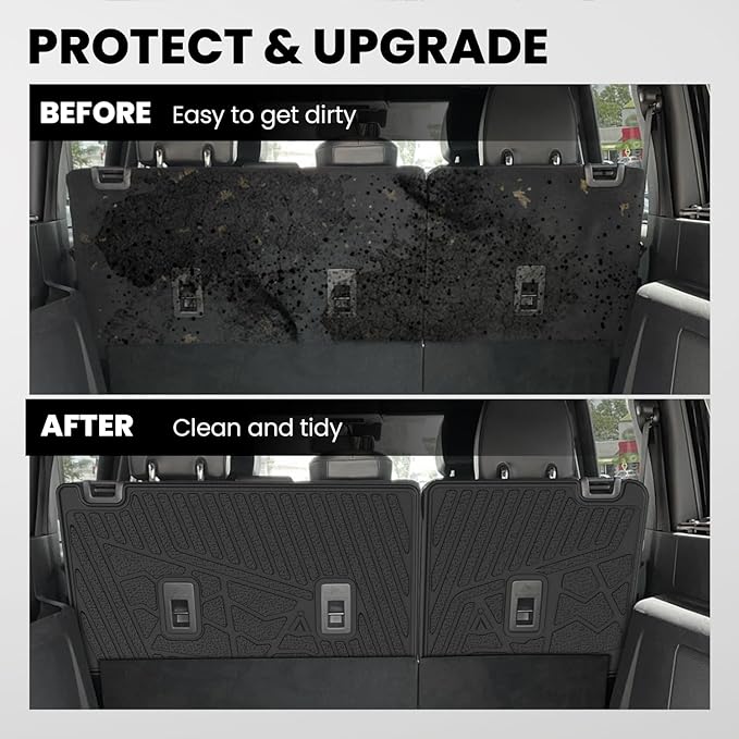 LASFIT Rear Back Seat Cover for Ford Bronco 4-Door 2021-2026 TPE Backrest Mats All Weather Protector Waterproof Split-Seat Design Liner Non-Slip Easy Clean, Bronco 4 Door Accessories