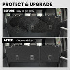 LASFIT Rear Back Seat Cover for Ford Bronco 4-Door 2021-2026 TPE Backrest Mats All Weather Protector Waterproof Split-Seat Design Liner Non-Slip Easy Clean, Bronco 4 Door Accessories