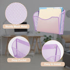 EASEPRES 3 Single Pocket Mesh Hanging File Organizer, Vertical Wall Mounted Magazine File Holder, Mount Basket Mail Paper Doc