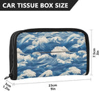 Car Tissue Holder Car Visor Organizer Tissue Box Holder for Car Sun Visor Organizer with Car Vehicle Accessories Essentials Interior for Women Men Blue Waves WhiteFoam Textures