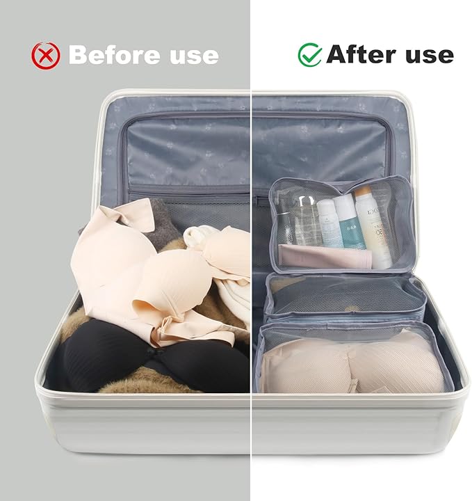 12 Pcs Packing Cubes Luggage Organizers Small Mesh Clothing Underwear Bag Foldable Laundry Bags for Travel Hiking Camping Bac