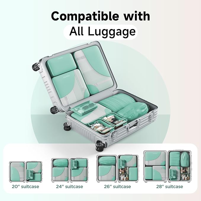 11 Set / 9 Set Packing Cubes for Travel,Gifts for Women Mom Kids,TSA Approved Bags for Makeup, Cosmetic, Toiletry, Organizers