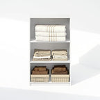 Furinno Reed Closet Organizers and Storage, 3-Tier Closet Organizer, Open Shelf Closet Storage, for Wardrobe, Bedroom, Living