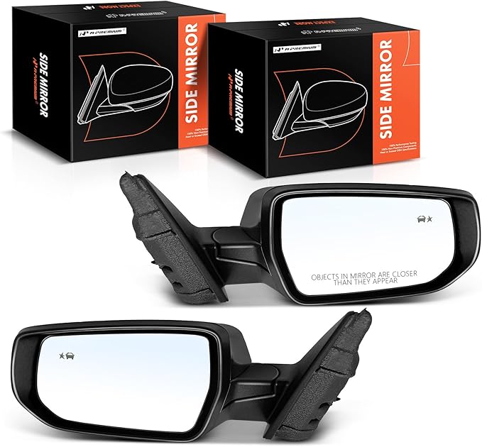 A-Premium Pair (2) Driver and Passenger Side Power Door Mirror - Compatible with Chevrolet Malibu 2016-2019 - Heated Manual F