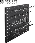 50-Piece Pedboard Hook Set, Durable Metal Hooks for Tool Hangging, Workshop, Garage and Home Organization