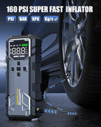 8000A Jump Starter with Air Compressor, 12V Jump Box for Car Battery (All Gas/10.0L Diesel) Portable Jumper Starter Pack