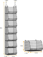X-cosrack 7 Tier Foldable Hanging Closet Organizer and Storage,Wire Closet Shelving with 4 Large Hooks+ 5 S Hooks,Hanging Bas
