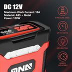‎DNA Motoring TOOLS-00210 Red 12V DC Digital Tire Inflator Portable Air Compressor with Pressure Gauge for Cars, Bicycles, Motorcycles,Balls