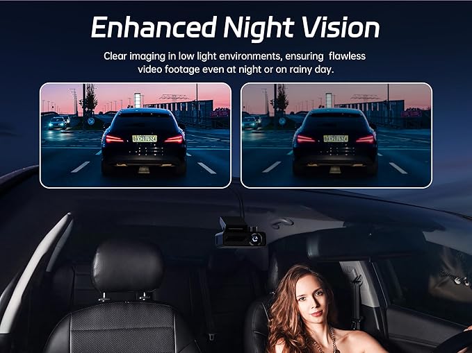 Pelsee P1 Duo 4K Dash Cam Front and Rear, 64GB SD Card, 4K+1080P Dual Dash Camera for Cars, Wi-Fi & App Control, 1.5’’IPS Dis