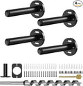 4pcs Wall Shelf Brackets Heavy Duty Floating Shelf Bracket Hidden,Invisible Black Shelving Brackets Decorative Floating Shelf