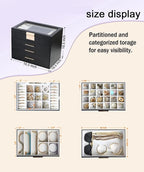 BOOVO Jewelry Boxes for Women, White and Black 6 Layer Large Jewelry Box for Necklace, Bracelet, Earrings, Rings Storage, Jew