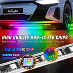 Nilight 4Pcs Aluminum Underglow Neon Accent Strip Lights 396 LEDs Dream Color Door Assist Multi Mode Sound Active Function Music Modes with APP Remote Control Underbody Light Strips for Car Truck RV