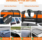Car Rooftop Cargo Bag Carrier, 16 Cubic Feet Soft Roof Top Luggage Bag for All Vechicles with/Without Racks - with Waterproof Zip, Luggage Lock, Anti-Slip Mat, Door Hooks, Storage Bag